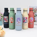 Botella isotérmica personalizada de acuarela floral multicolor de 18,5 oz con cuerda de transporte y tapa a prueba de derrames Regalo de cumpleaños para amigos Familia