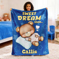 Personalizada Estrellas Lunas Nubes Dulce Sueño Dibujos animados Animales Suave manta con nombre Decoración del hogar Cumpleaños Navidad Regalo para los niños