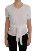 Women's White Cotton Silk T-Shirt
