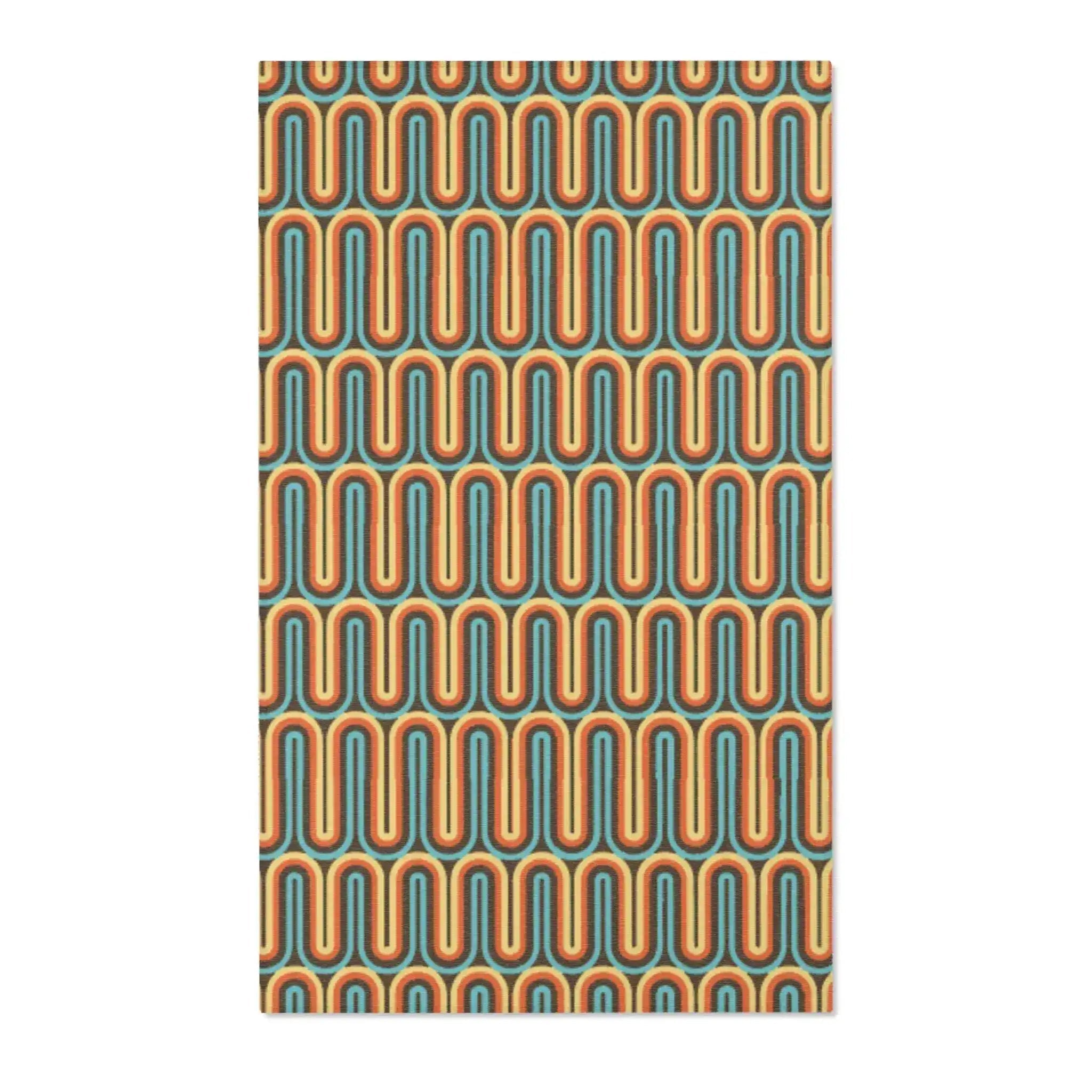 Retro Sunset Waves Accent Rug