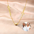 Personalizado collar de proyección de fotos con doble nombre Dainty Joyería Cumpleaños Aniversario Regalo para Mujeres Novia Madre