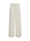 7for Wide-Leg Denim Trousers — Beige