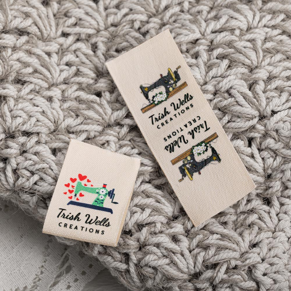 Etiquetas de costura personalizadas 100% algodón con nombre y texto para ropa Regalo hecho a mano para amantes de las manualidades de punto DIY