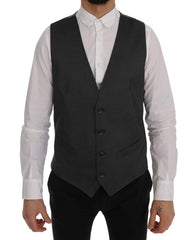 Men's Gray Staff Cotton Rayon Vest Clothing
