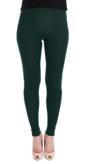 Women's Green Cashmere Stretch Tights Clothing