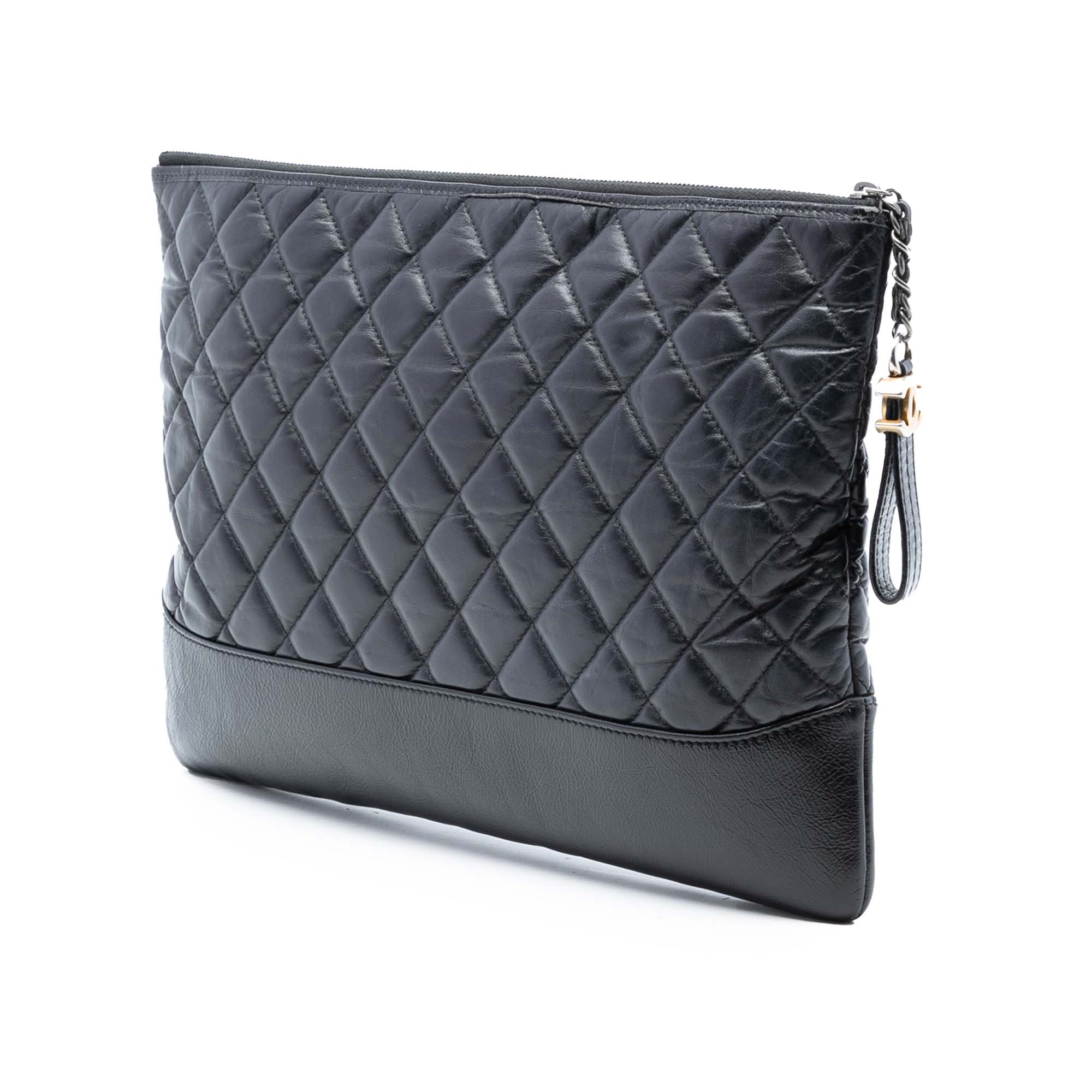 Large Aged Calfskin Gabrielle O Case Clutch