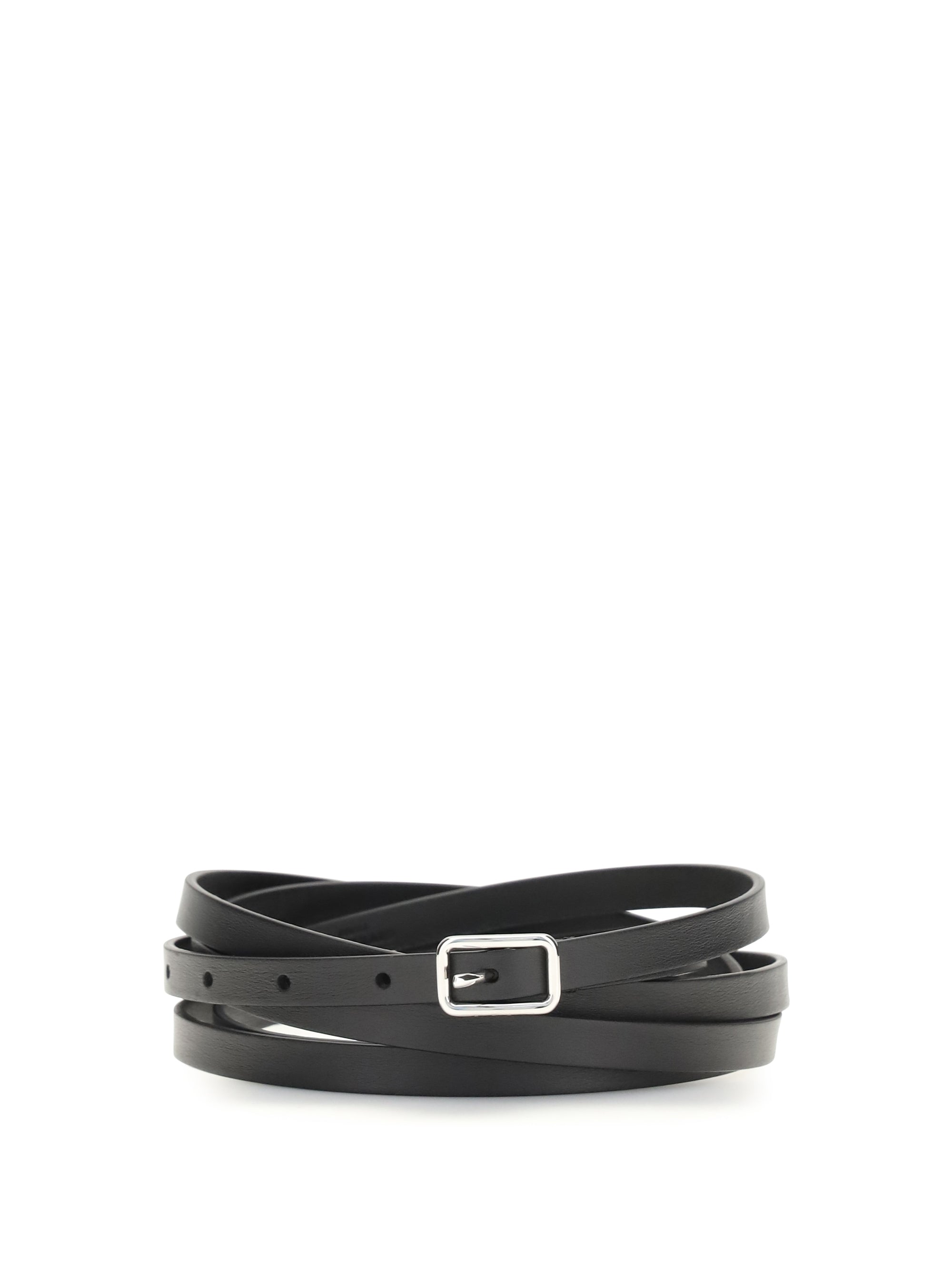Givenchy Double Wrap Leather Belt — Black