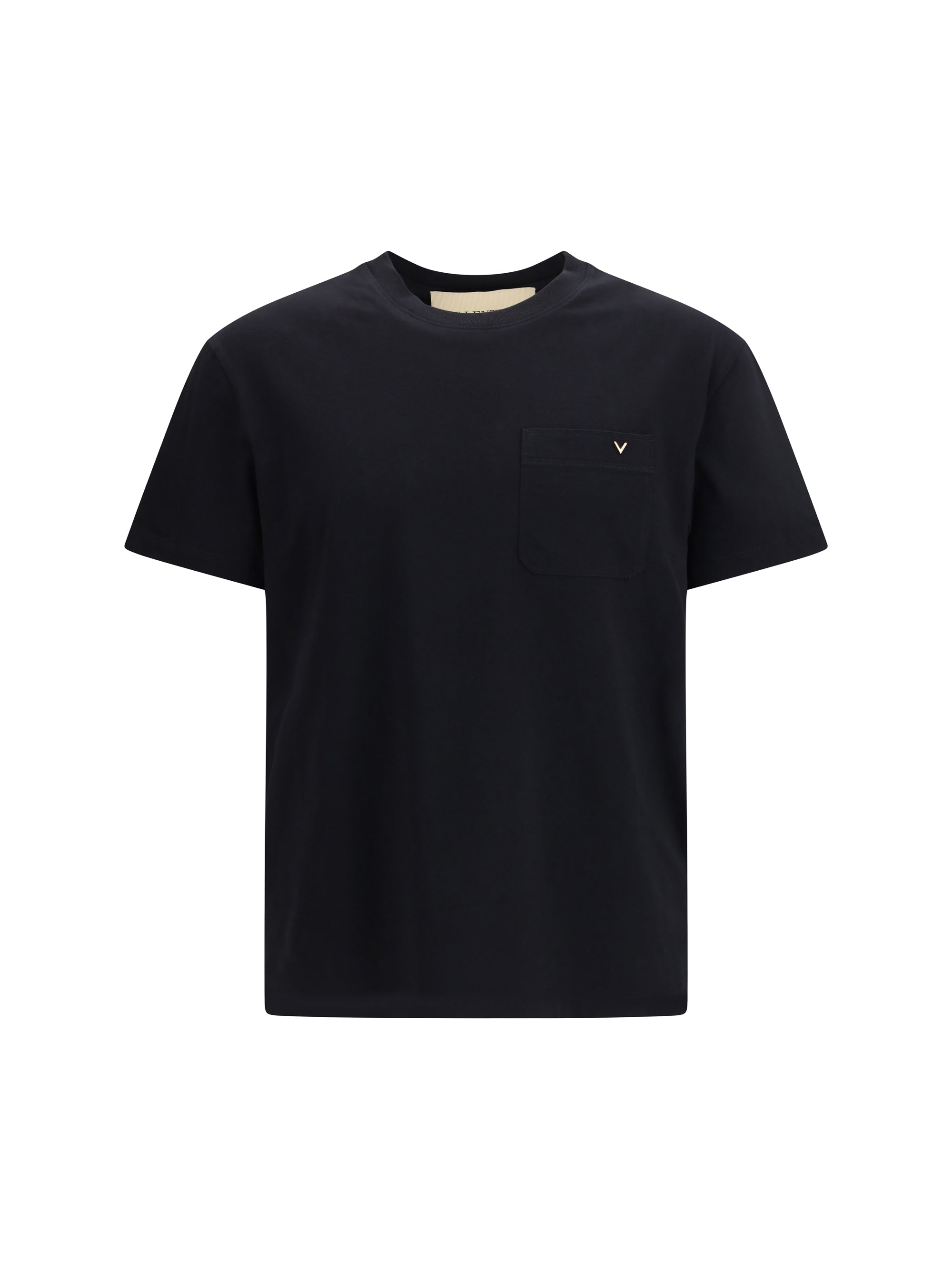 Valentino Logo-Embellished Cotton T-Shirt — Black
