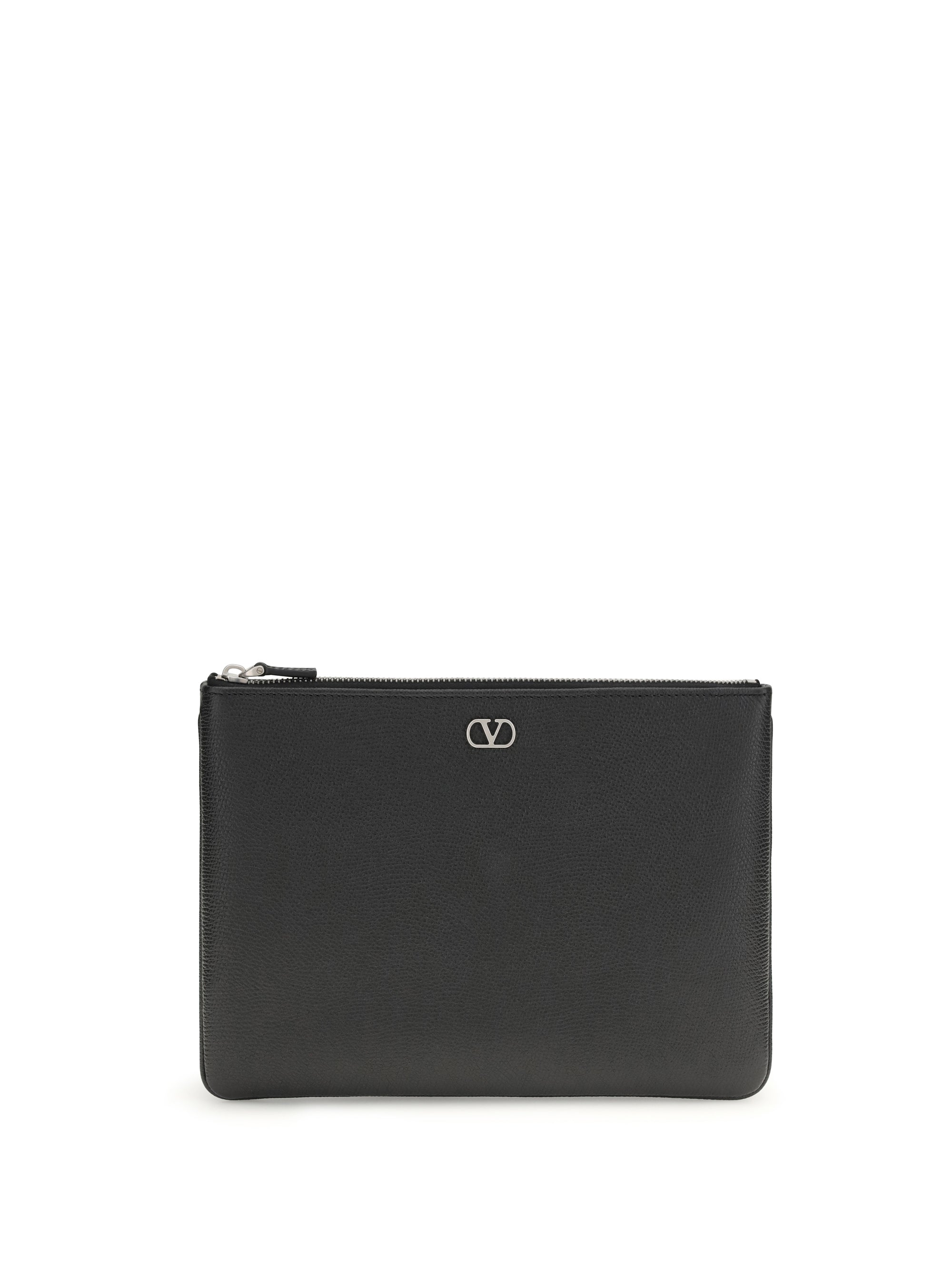 Valentino Garavani Leather VLogo Card Case — Black