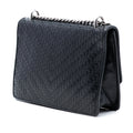 Woven Madras Leather Chain Flap Bag