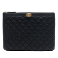 Medium Quilted Caviar Boy O Case Clutch