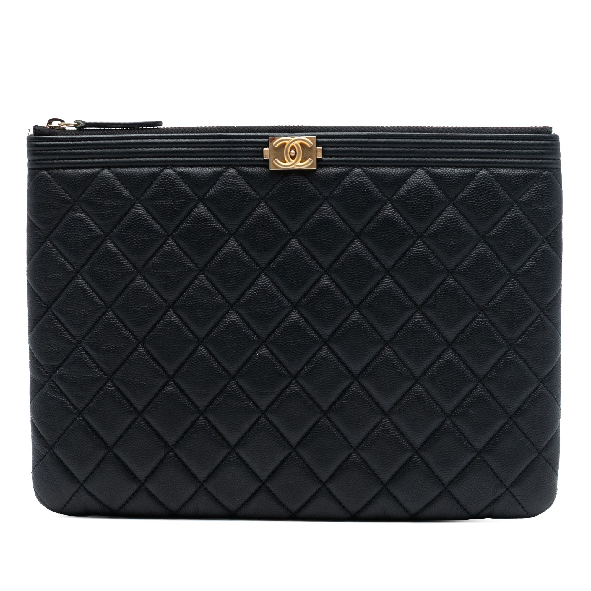 Medium Quilted Caviar Boy O Case Clutch