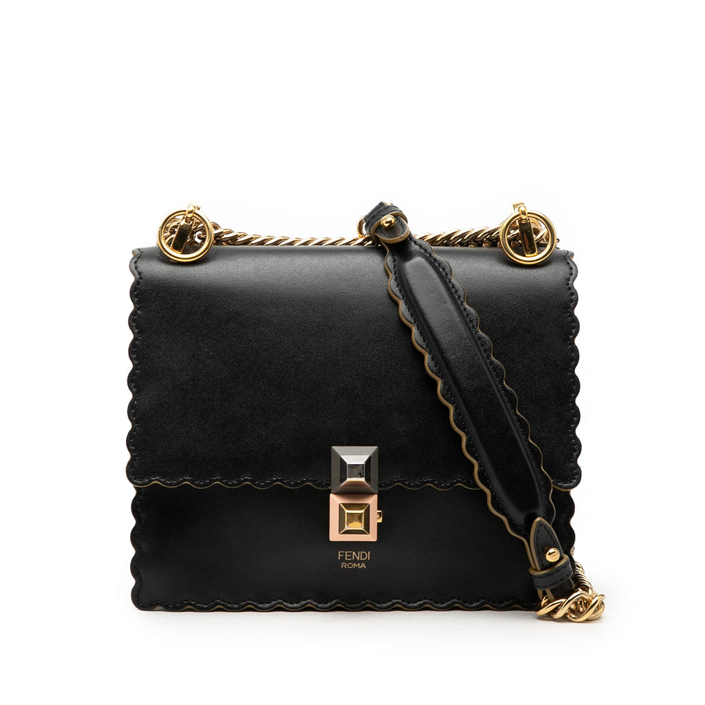 Small Scalloped Leather Kan I Crossbody