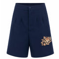 Celestial Embellished Navy Tailored Shorts | PR Sample