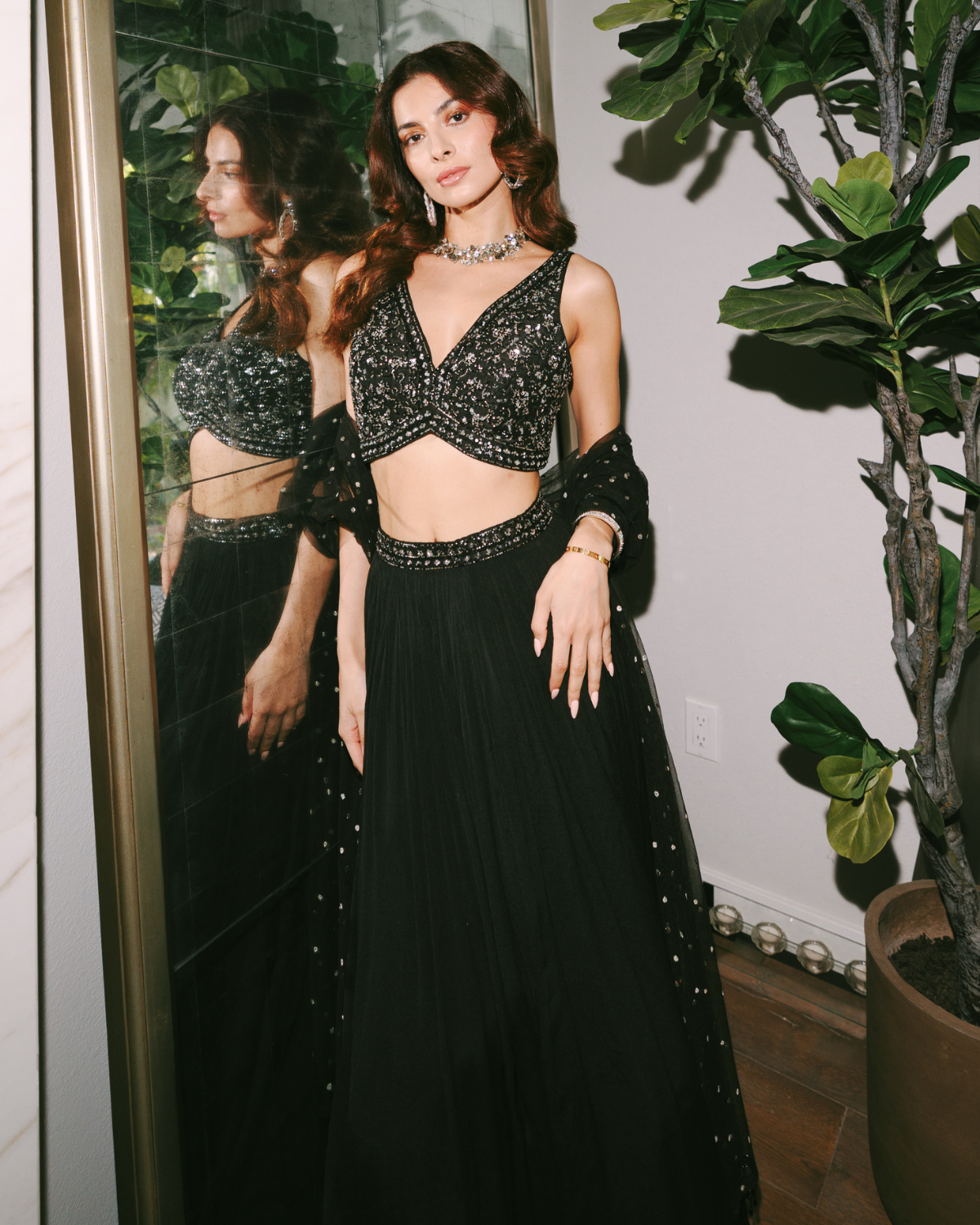 Black Savli Lehenga By KYNAH, Luxury Indian Fashion & Bridal Wear
