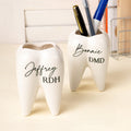 Maceta portabolígrafos con forma de diente personalizada con nombre Decoración de escritorio de oficina Regalo de graduación para dentista Higienista dental