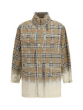 Burberry Faded Check Print Gabardine Parka — Taupe