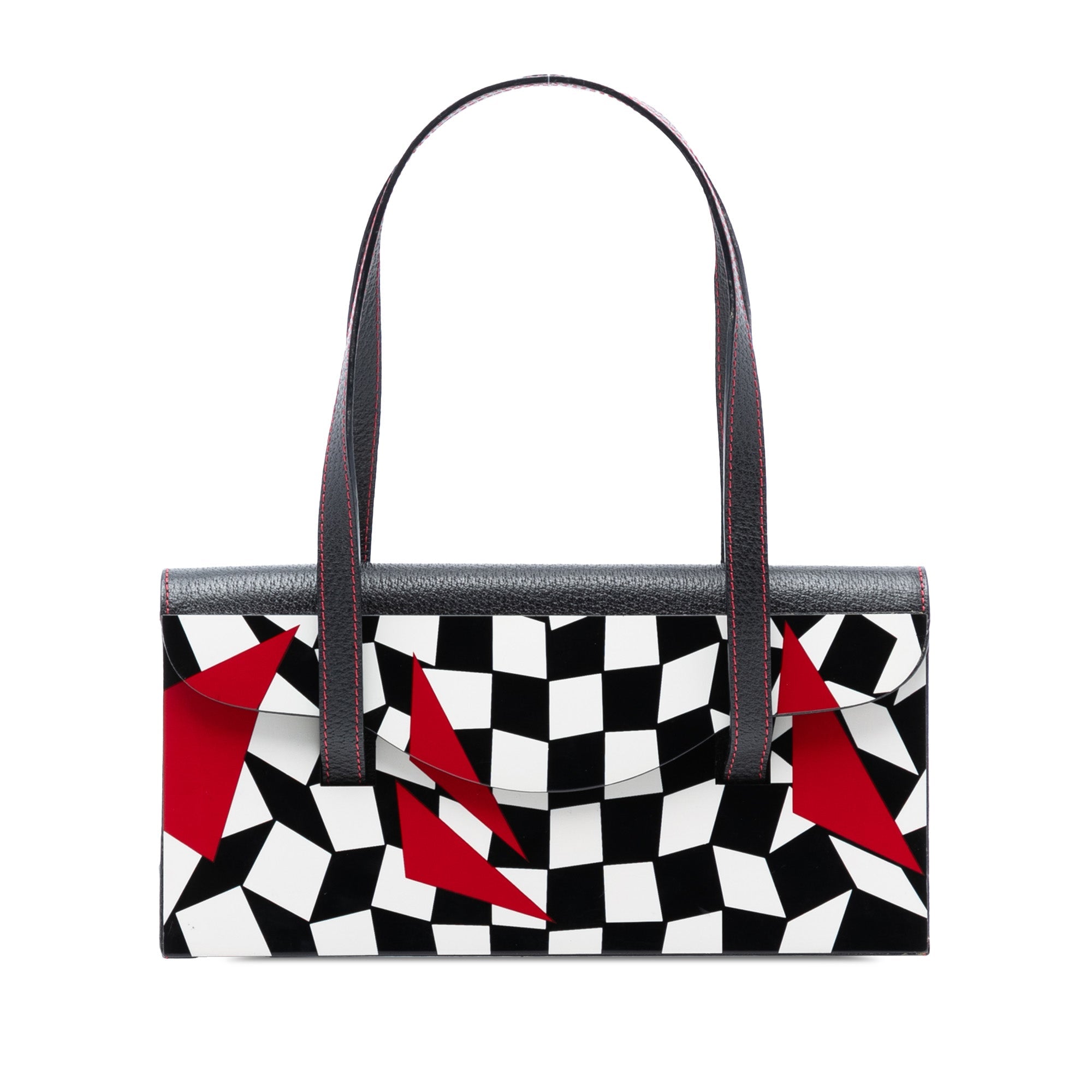 Pigskin Plexiglass Geometric Shoulder Bag