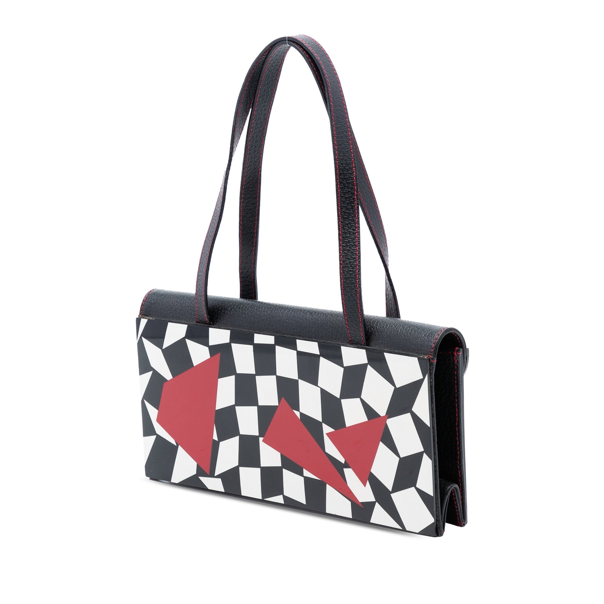 Pigskin Plexiglass Geometric Shoulder Bag