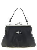 Vivienne Westwood Hammered PU Frame Top Handle Bag — Black