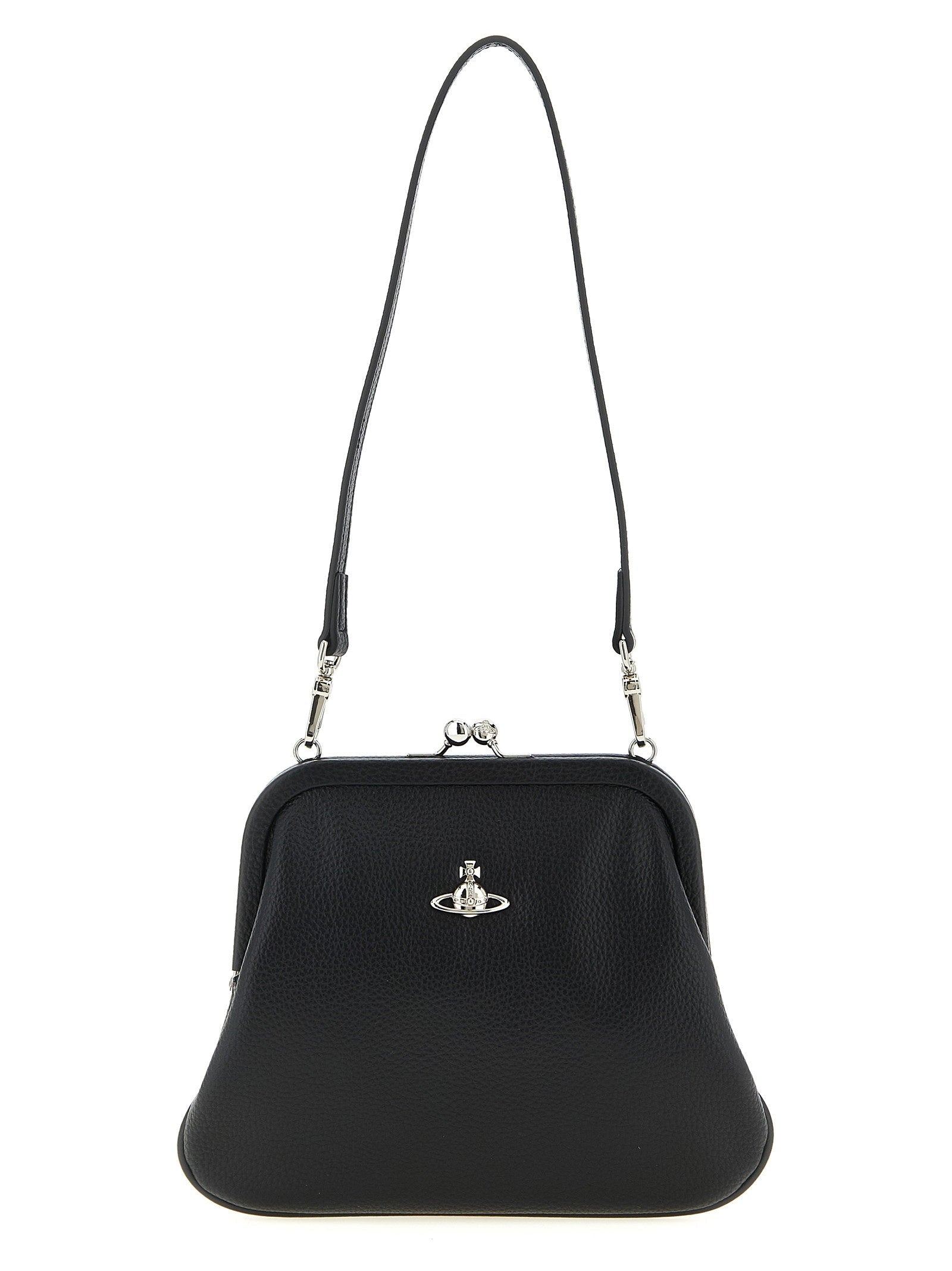 Vivienne Westwood Metal Orb Logo Clutch — Black