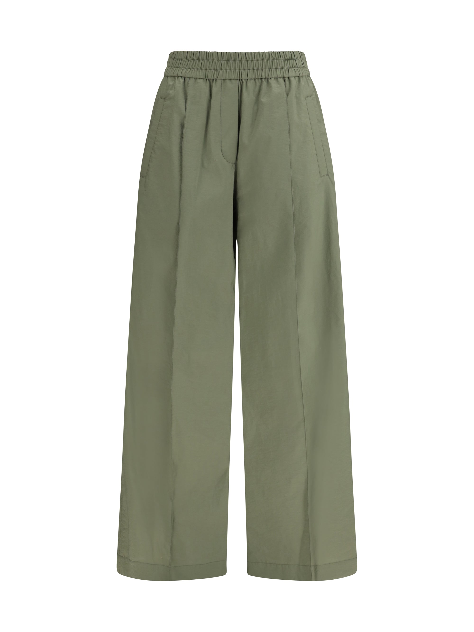 Brunello Cucinelli Mixed Cotton Trousers — Green