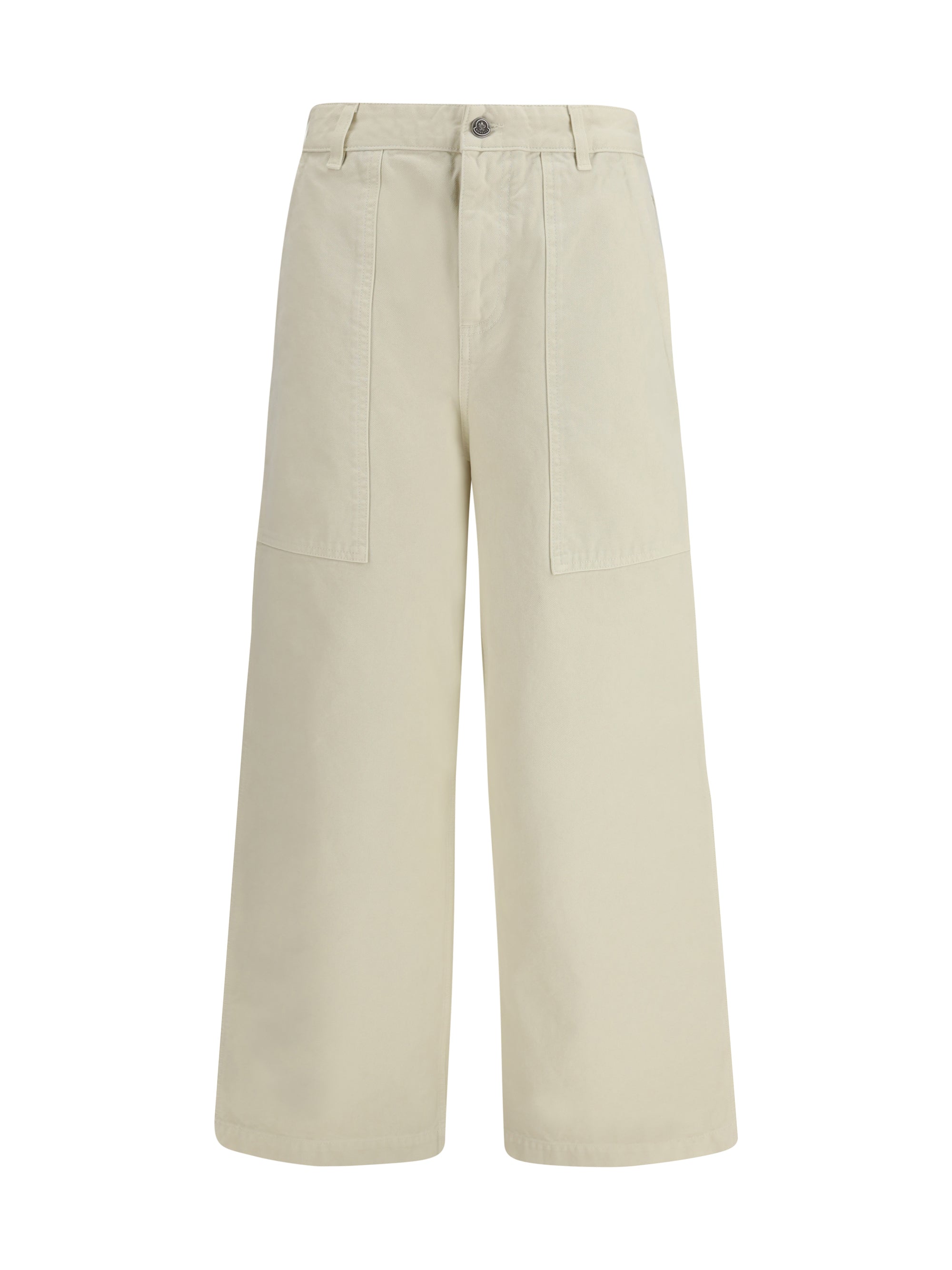 Moncler Cotton Canvas Cargo Pants — Beige