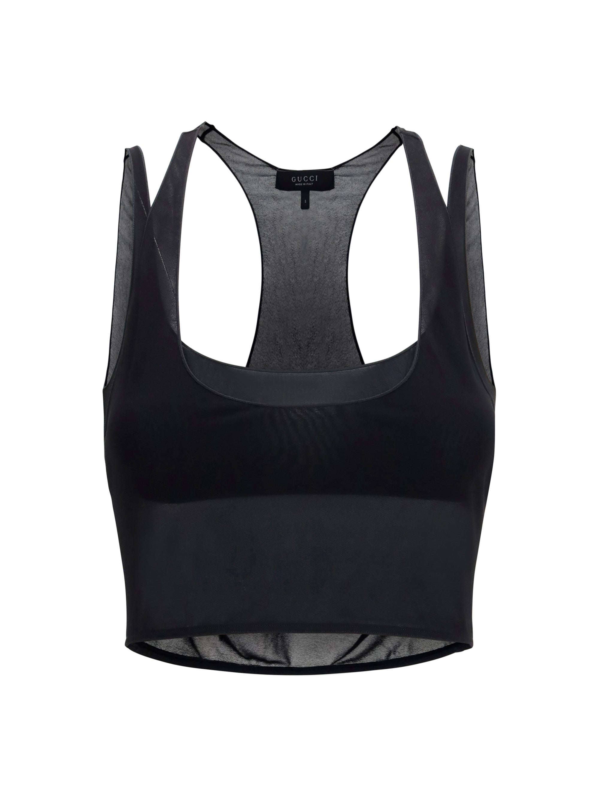 Gucci Viscose Bralette Tank Top — Black