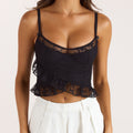 Lounge Underwear Asymmetric Lace Cami Top - Black