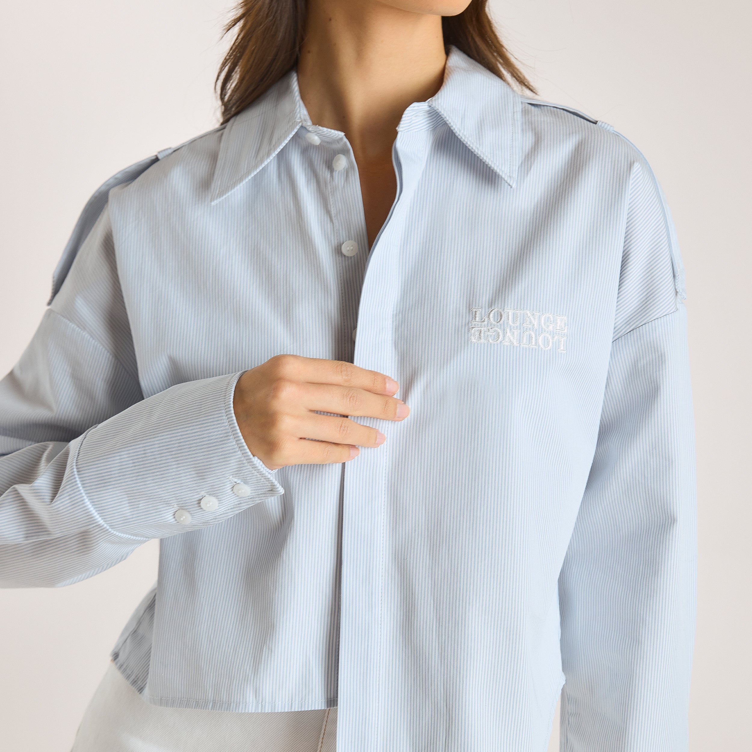 Lounge Underwear Asymmetric Shirt - Blue Stripe