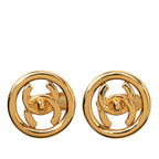 CC Gold Plated Turn Lock Clip On Earrings