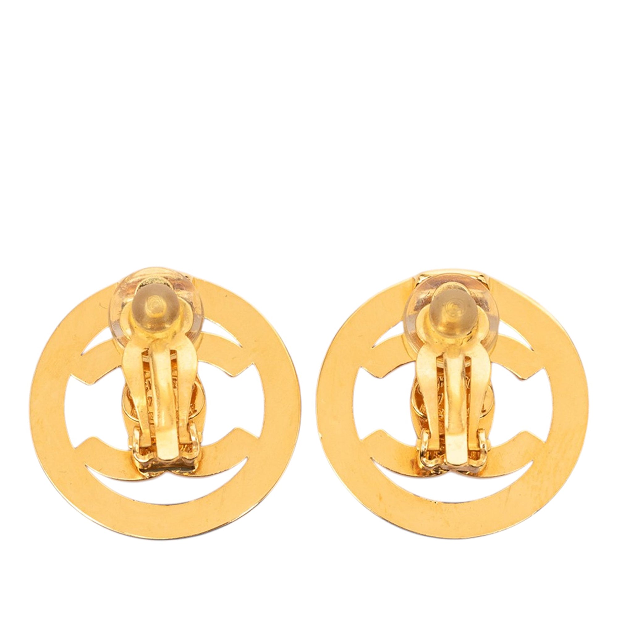 CC Gold Plated Turn Lock Clip On Earrings