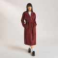 Lounge Underwear Suedette Trench Coat - Burgundy
