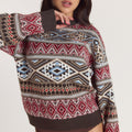 Lounge Underwear Fairisle Knitted Jumper - Brown/Red