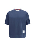Thom Browne 4-Bar Stripe Cotton Jersey T-Shirt — Navy