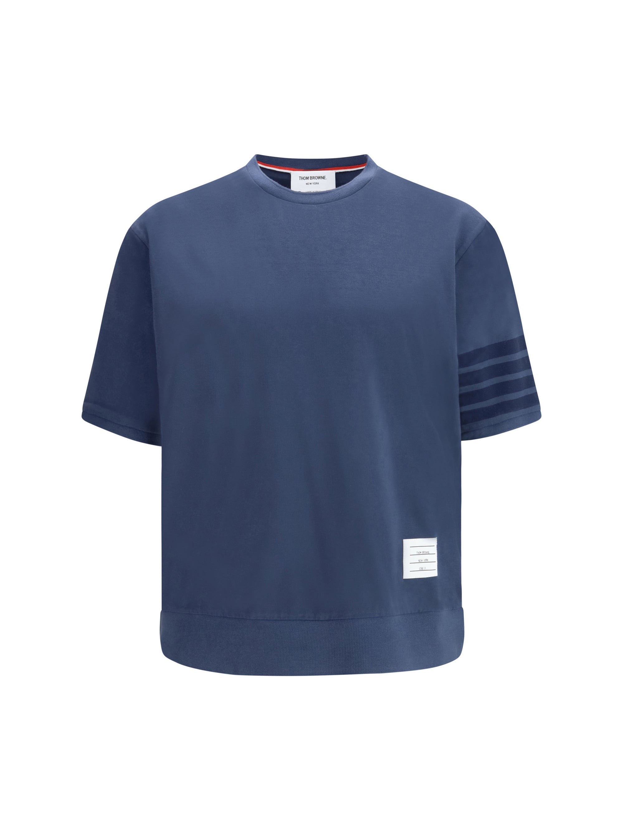 Thom Browne 4-Bar Stripe Cotton Jersey T-Shirt — Navy