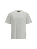 Palm Angels Logo-Print Cotton T-Shirt — Blanco