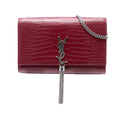 Medium Croc Embossed Leather Monogram Kate Tassel Crossbody
