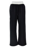 T By Alexander Wang Wide-Leg Cotton Joggers — Black