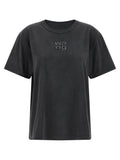 T By Alexander Wang Rhinestone Logo T-Shirt — Charcoal