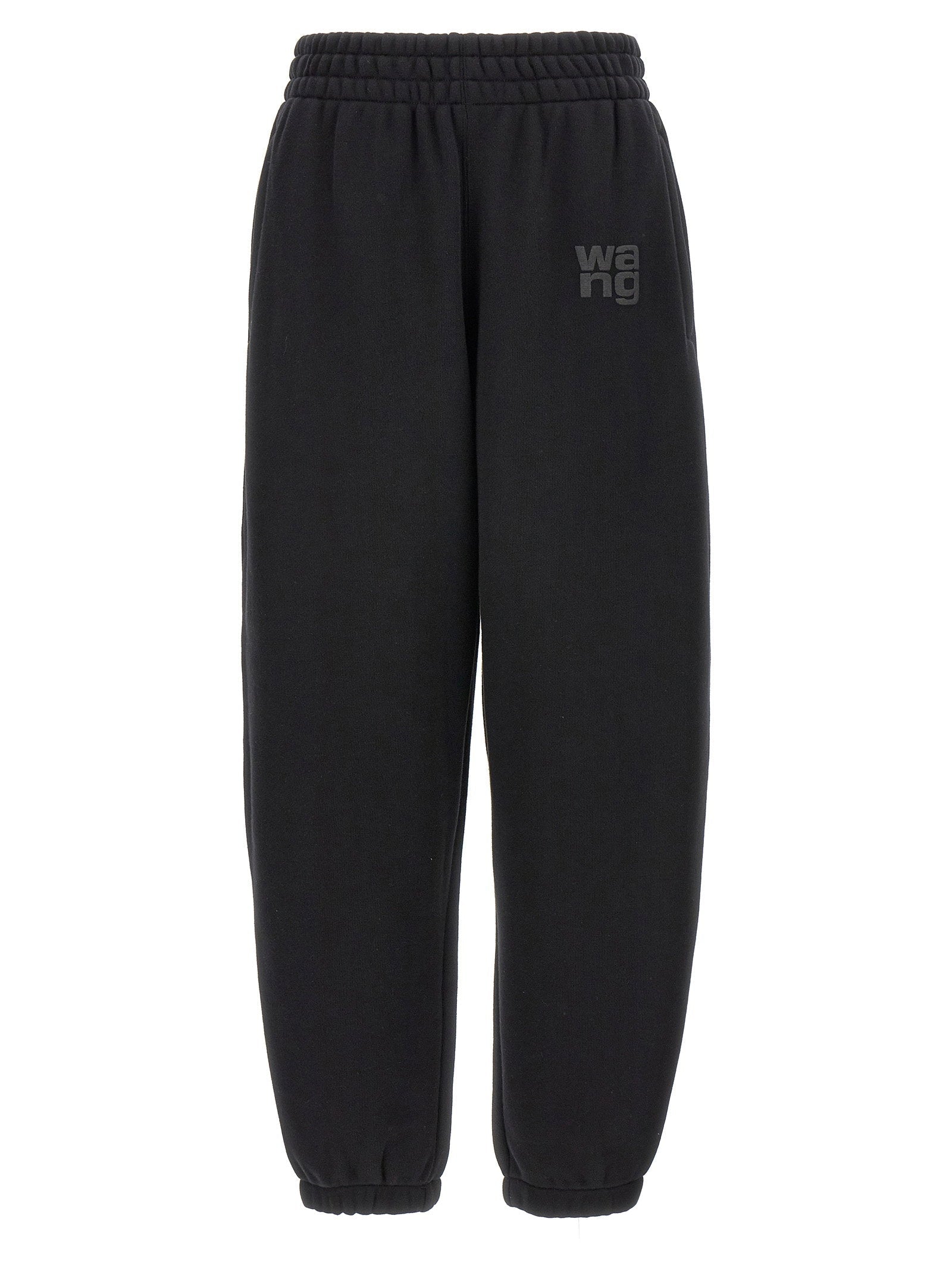 T By Alexander Wang Essential Terry Cotton Blend Joggers — Black