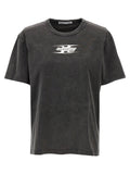 T By Alexander Wang Logo-Embossed T-Shirt — charcoal