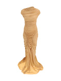 Francesco Murano Draped Jersey Dress — Beige