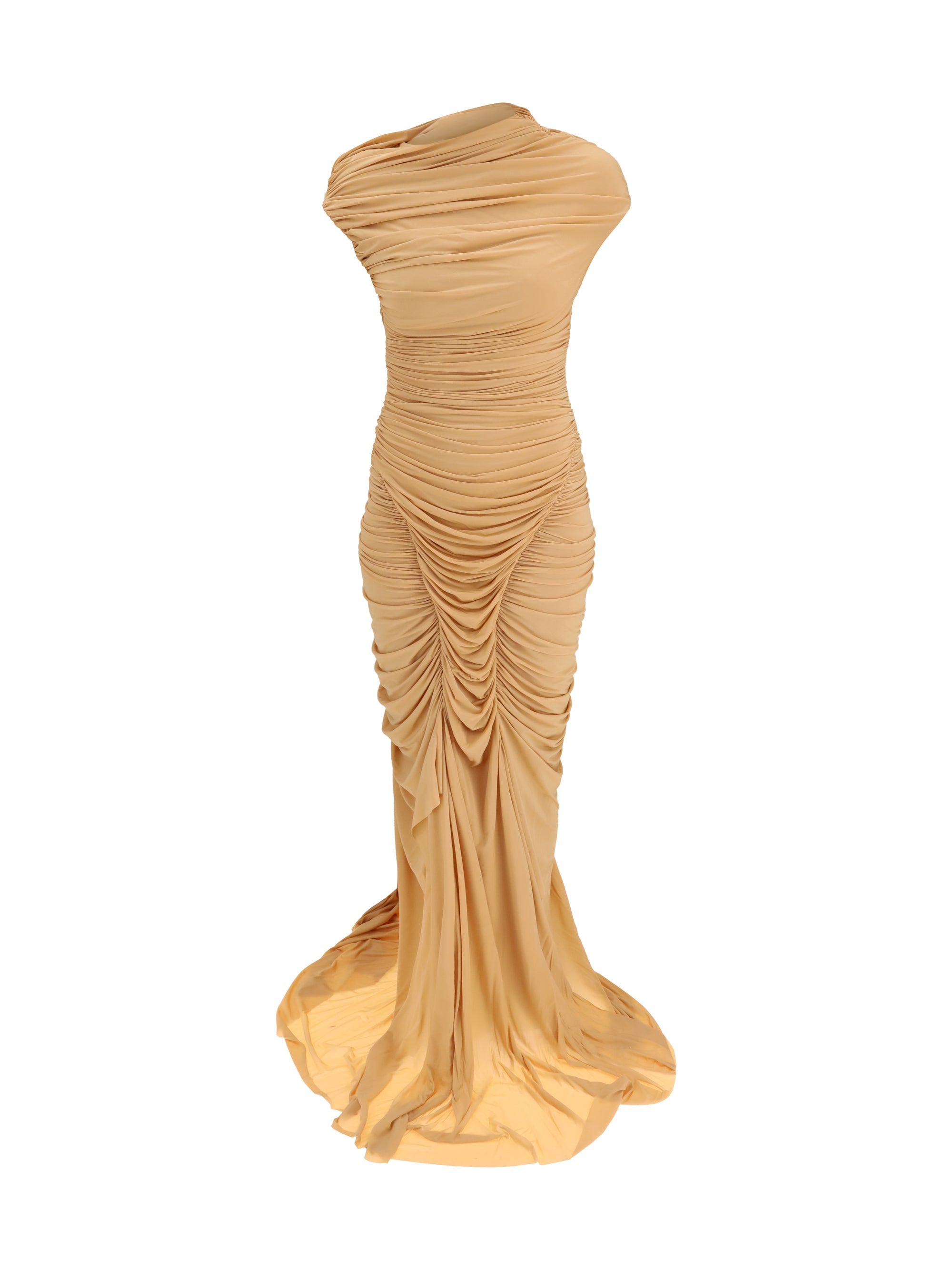 Francesco Murano Draped Jersey Dress — Beige