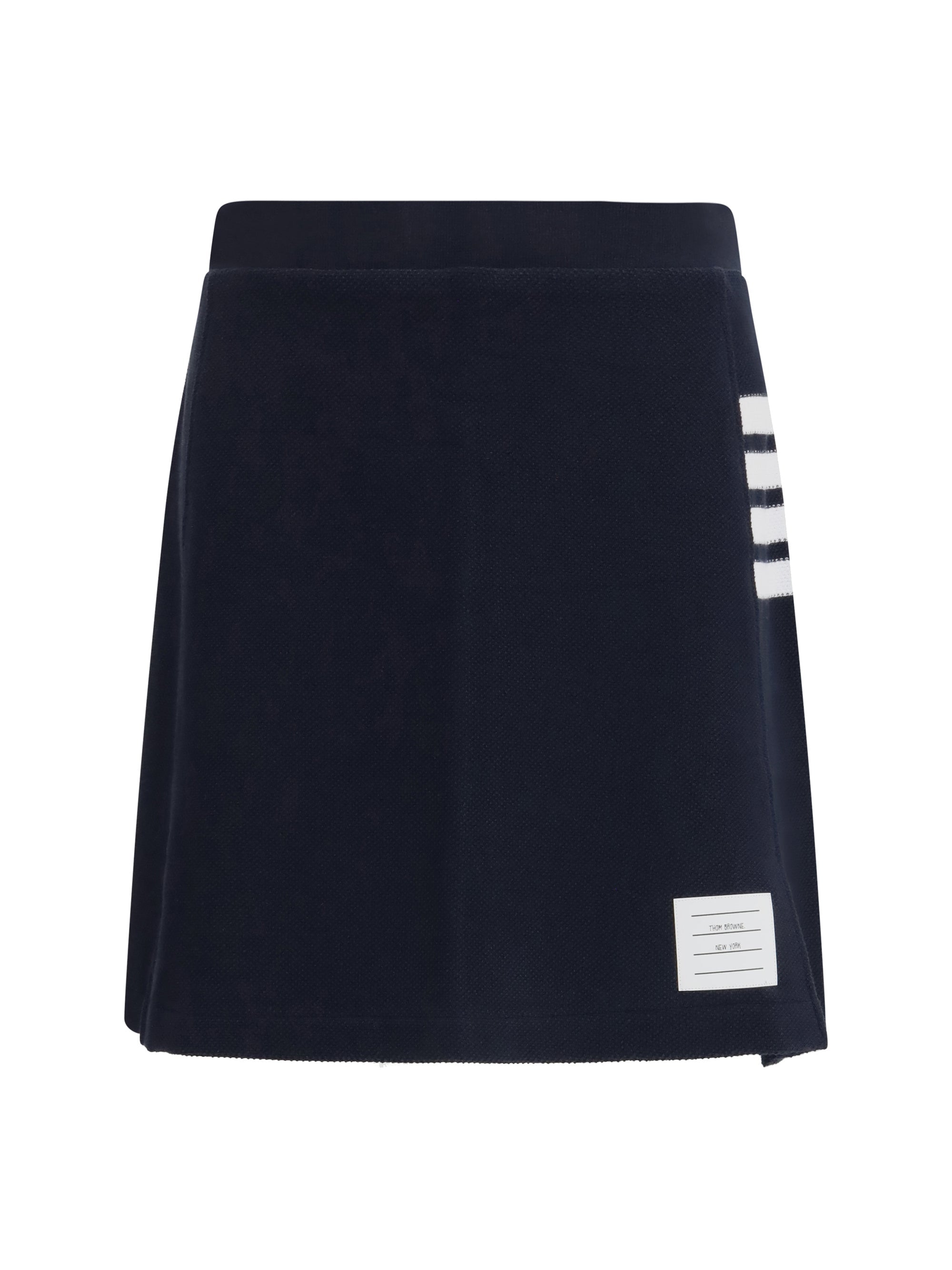 Thom Browne 4-Bar Piqué Mini Skirt — Navy