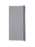 Gucci GG-Embroidered Wool Scarf — Gray