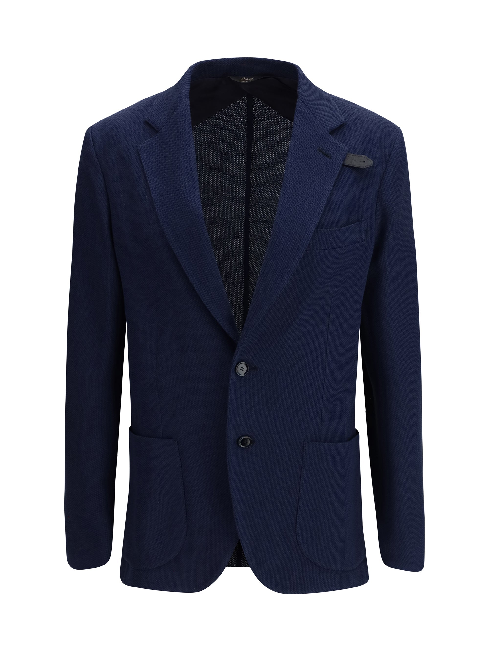 Brioni Jersey Silk-Cotton Blazer — Navy