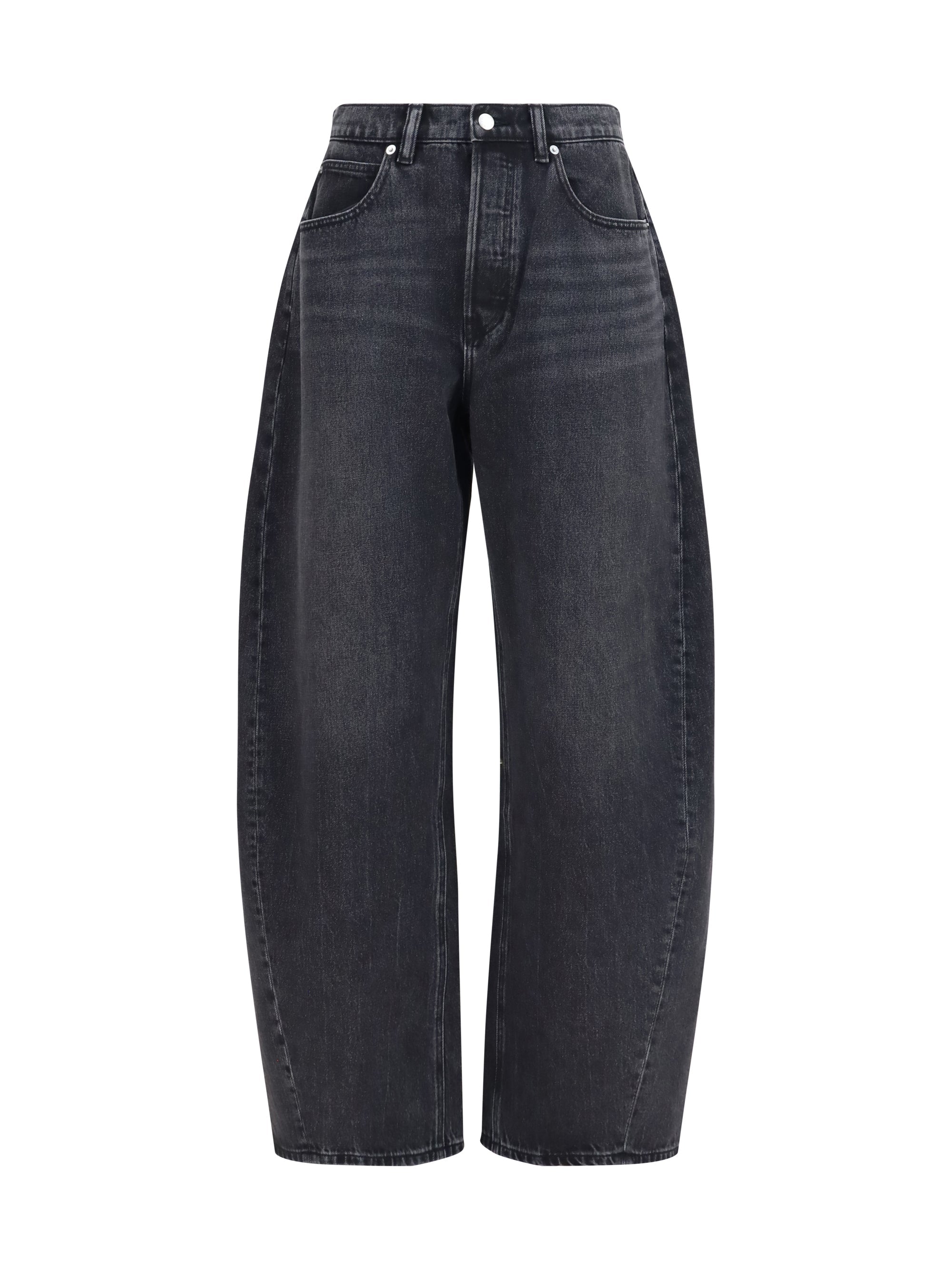 Alexander Wang Crystal Balloon Jeans — Gray