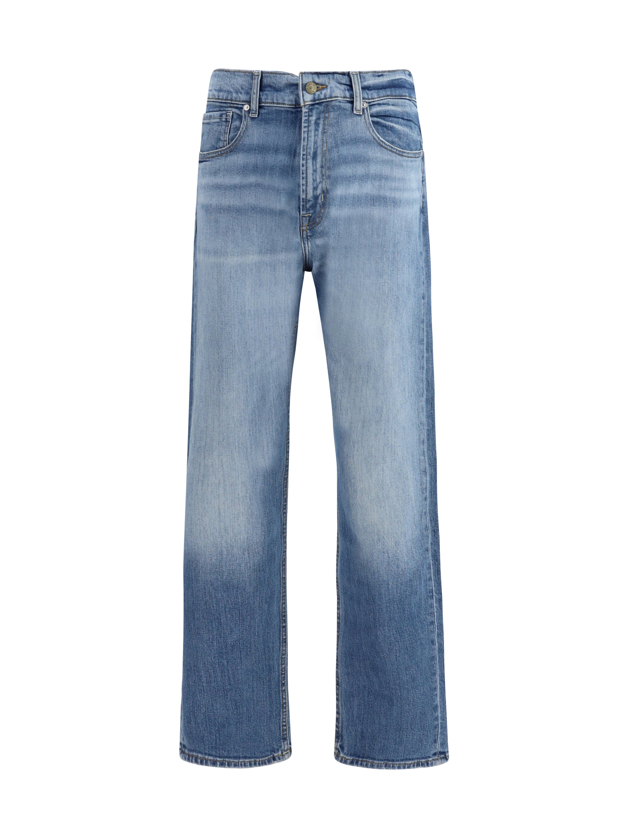 7for Straight-Leg Denim Jeans — Blue