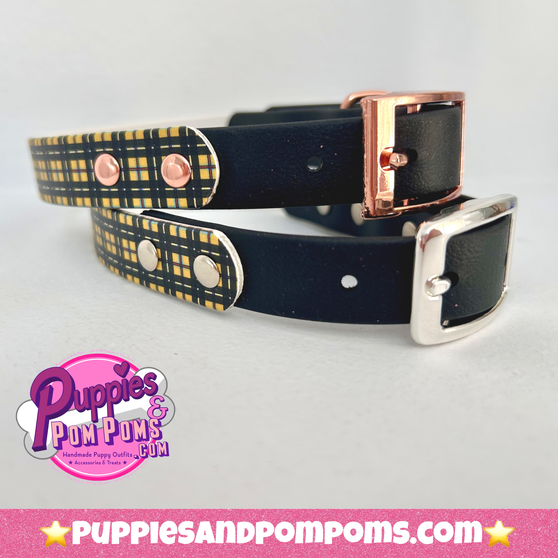 Cornish Tartan Handmade Dog Collar - 2 Colour 20mm